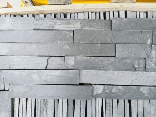 Плитка чёрная из натурального камня фасадная 30 см * 5 см, толщина 7 мм -30 мм купить в Качканаре