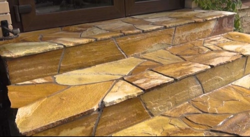 Плитняк златолит жёлтый золотистый для отмостки купить в Качканаре